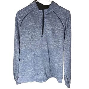 Greg Norman long sleeve blue golf shirt SZ Large 1/4 zip fleece lined